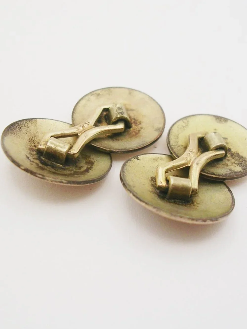 Antique Freemason Cuff Links double sided gold filled Square & Compass